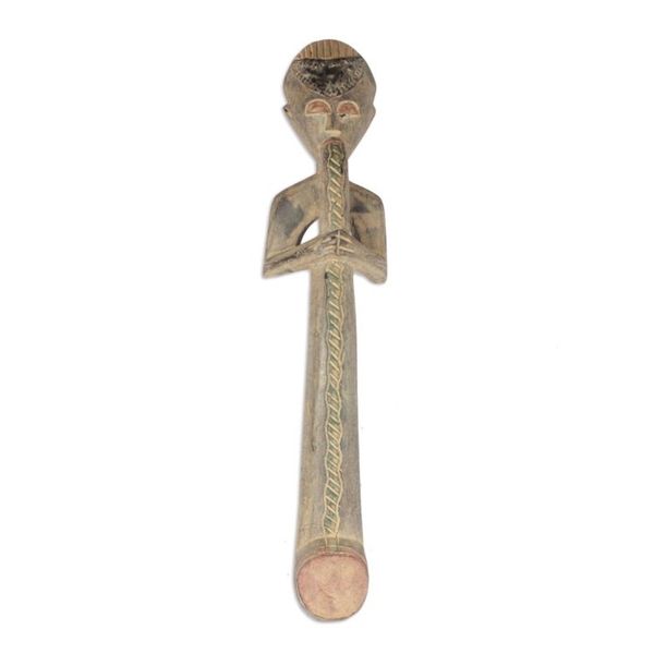 Alternate image for Fair Trade Cultural Wood Sculpture Chief Trumpeter