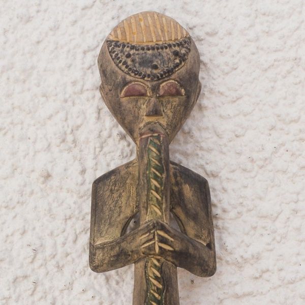 Alternate image for Fair Trade Cultural Wood Sculpture Chief Trumpeter