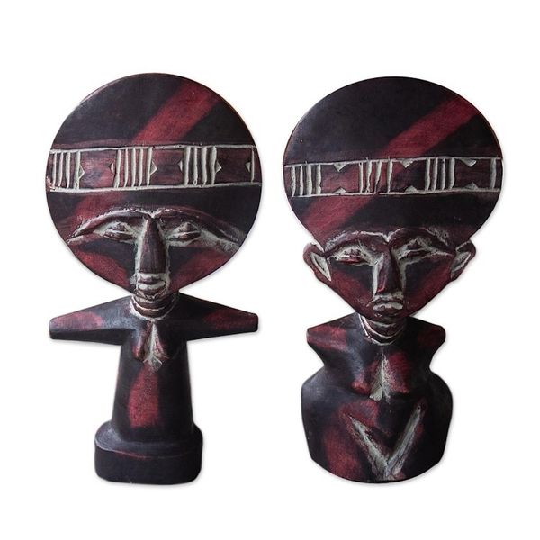 Alternate image for Fertility Doll Wood Sculptures Pair Twins