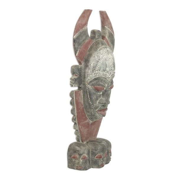 Alternate image for Unique African Wood Mask Horn
