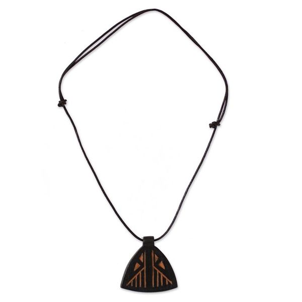 Alternate image for Teak Wood pendant necklace Mframadan