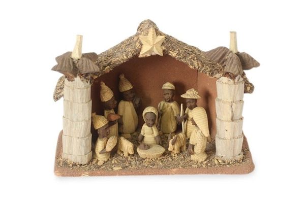 Alternate image for Wood Nativity Scene African Palm House
