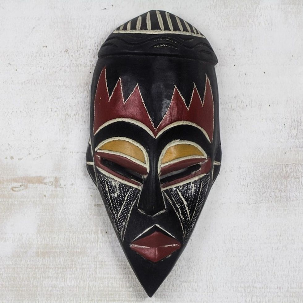 African wood mask 'Be Persistent'