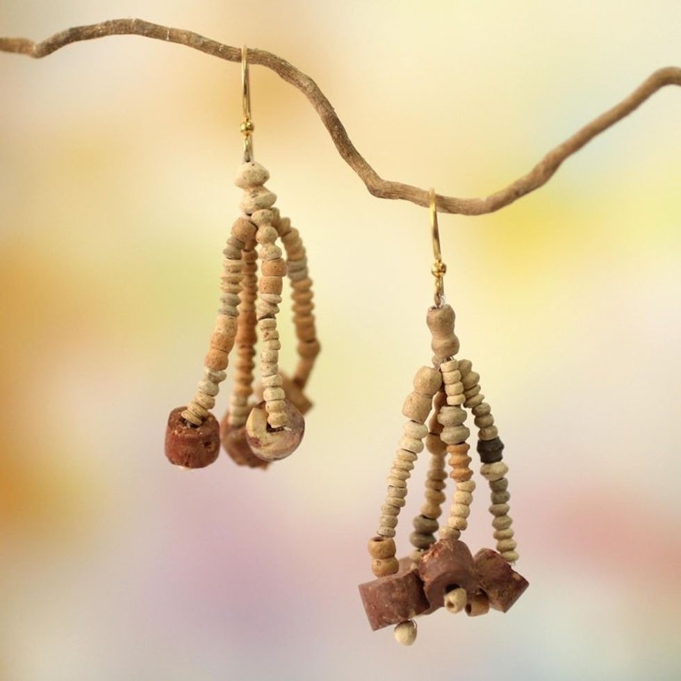 Artisan Crafted Beaded Earrings from Africa 'Empress'