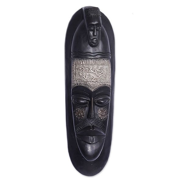 Alternate image for Hand Carved Wood Mask Festive Wisdom