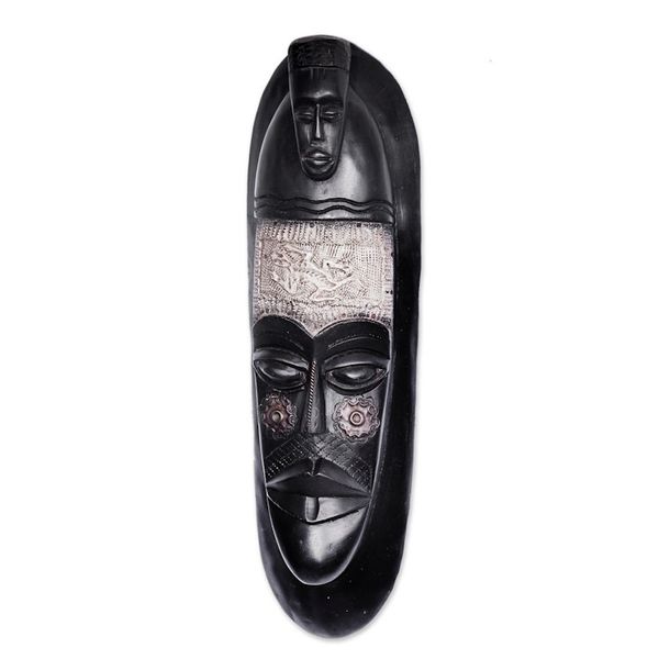 Alternate image for Hand Carved Wood Mask Festive Wisdom