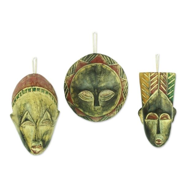 Alternate image for Handcrafted Wood Christmas Ornaments Set of 3 Wise Men