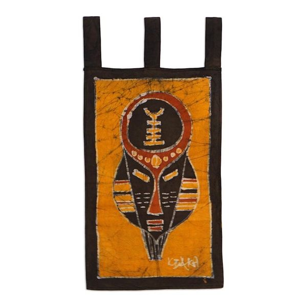 Alternate image for Handcrafted Cotton Batik Wall Hanging from Ghana Battle Cry
