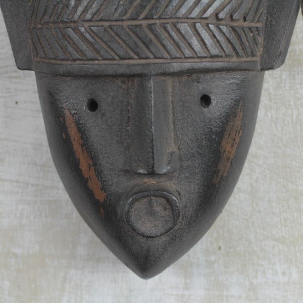 Alternate image for Artisan Crafted African Wood Mask Mighty Warrior