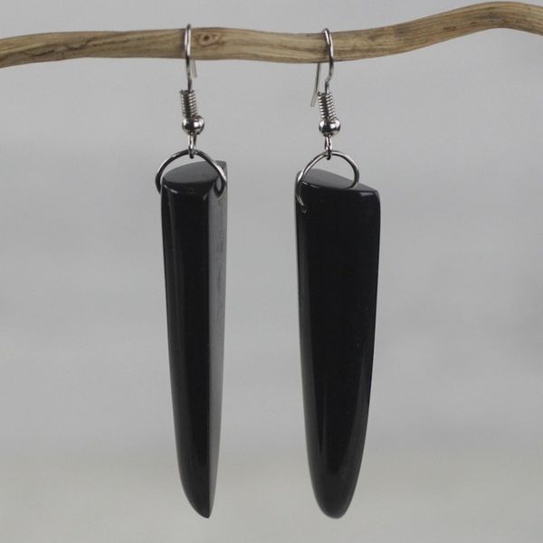 Alternate image for African Horn Dangle Earrings Black Enyefewu