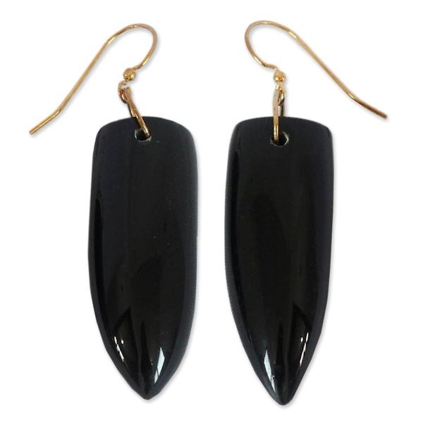 Alternate image for African Horn Dangle Earrings Black Enyefewu