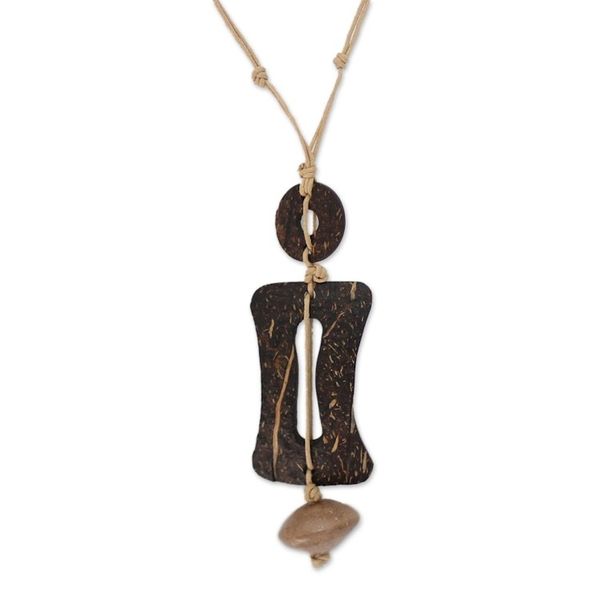 Alternate image for Mens Coconut Shell Pendant Necklace Traveler