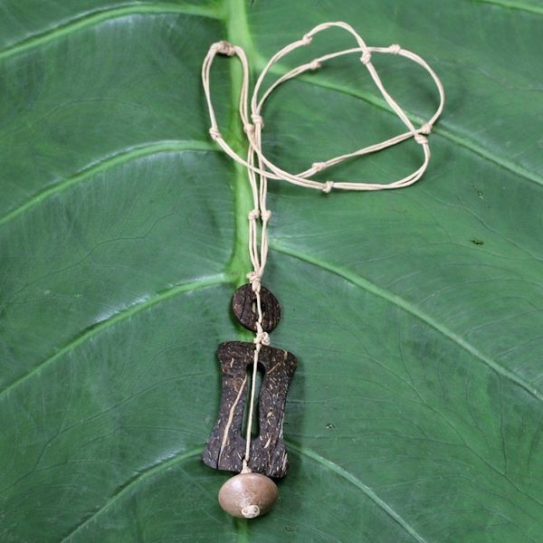 Alternate image for Mens Coconut Shell Pendant Necklace Traveler