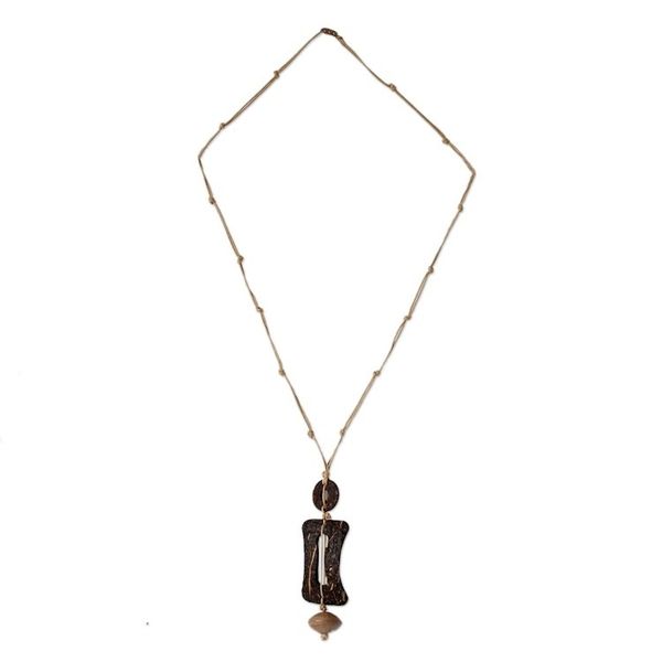 Alternate image for Mens Coconut Shell Pendant Necklace Traveler