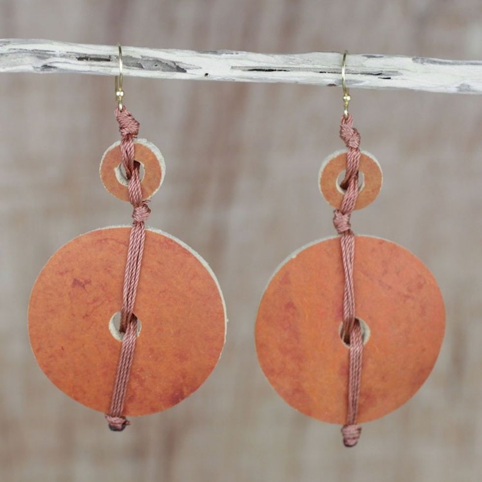 Dried Calabash Dangle Earrings 'Tropical Fun'