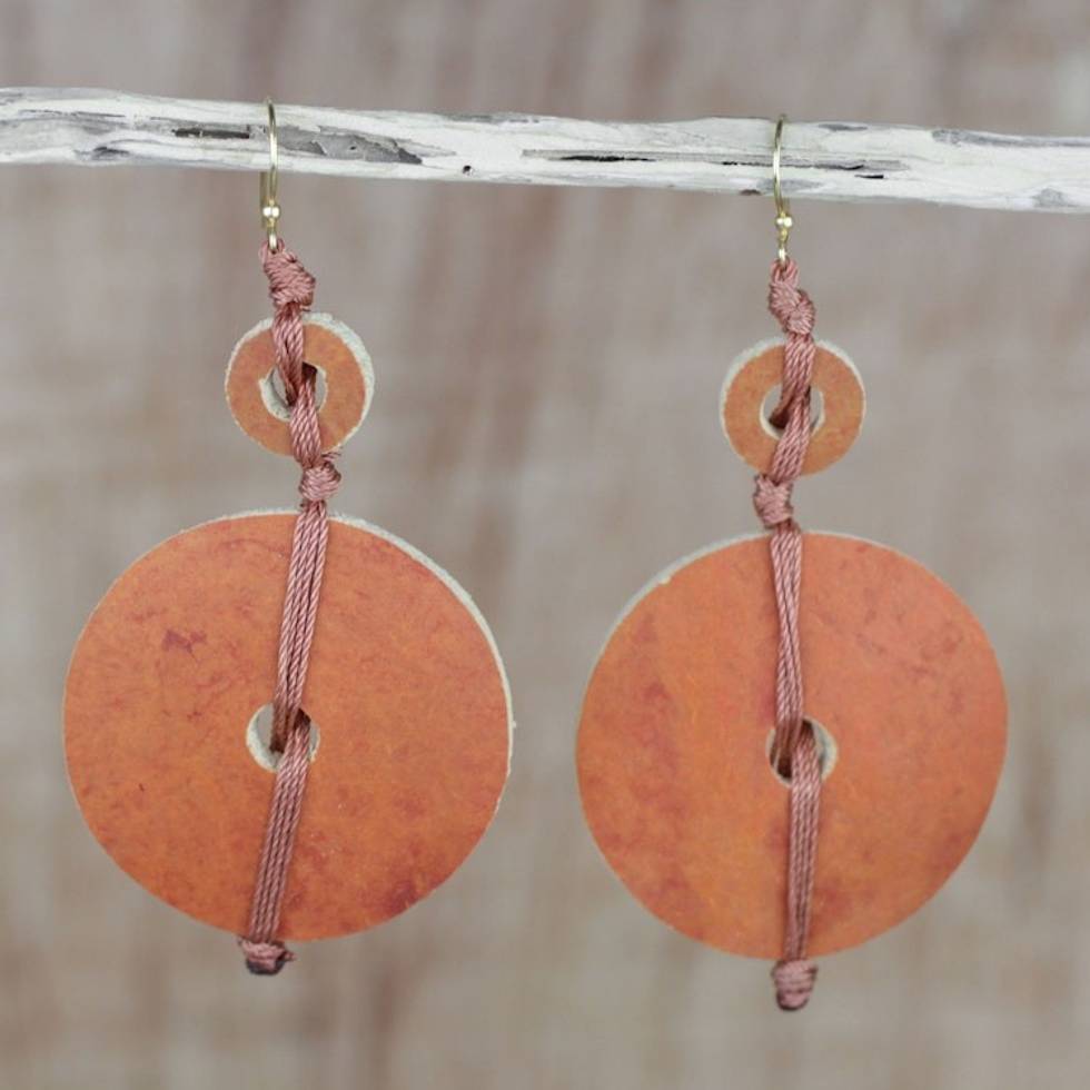Dried Calabash Dangle Earrings 'Tropical Fun'