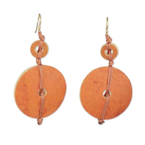 Alternate image for Dried Calabash Dangle Earrings Tropical Fun