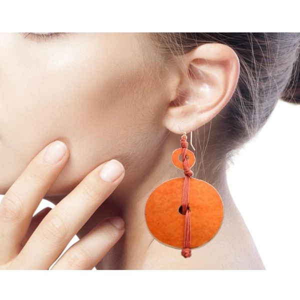 Alternate image for Dried Calabash Dangle Earrings Tropical Fun