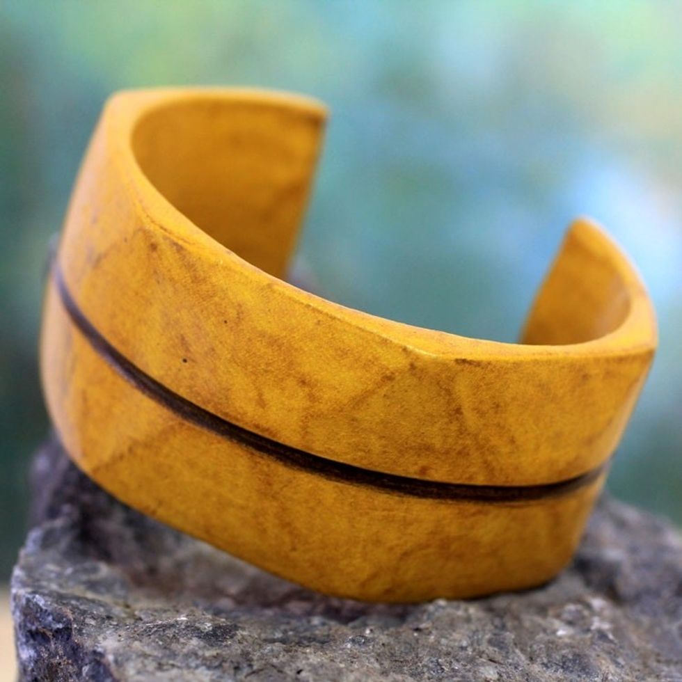 Leather cuff bracelet 'Wend Konta Sun'