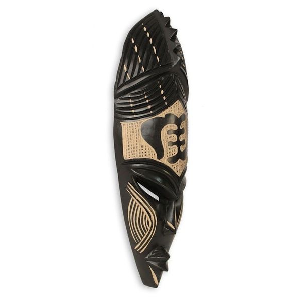 Alternate image for Hand Carved Wood Wall Mask Gye Nyame II