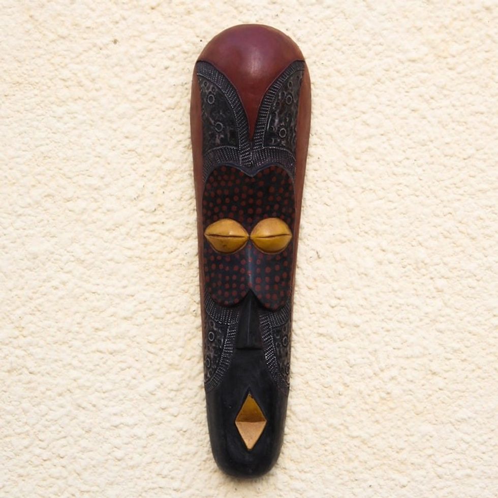 Fair Trade African Wood Mask 'Good Tidings'