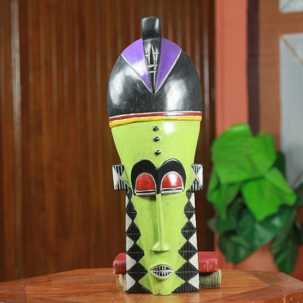 Akan Tribe Rustic African Mask 'Royalty'