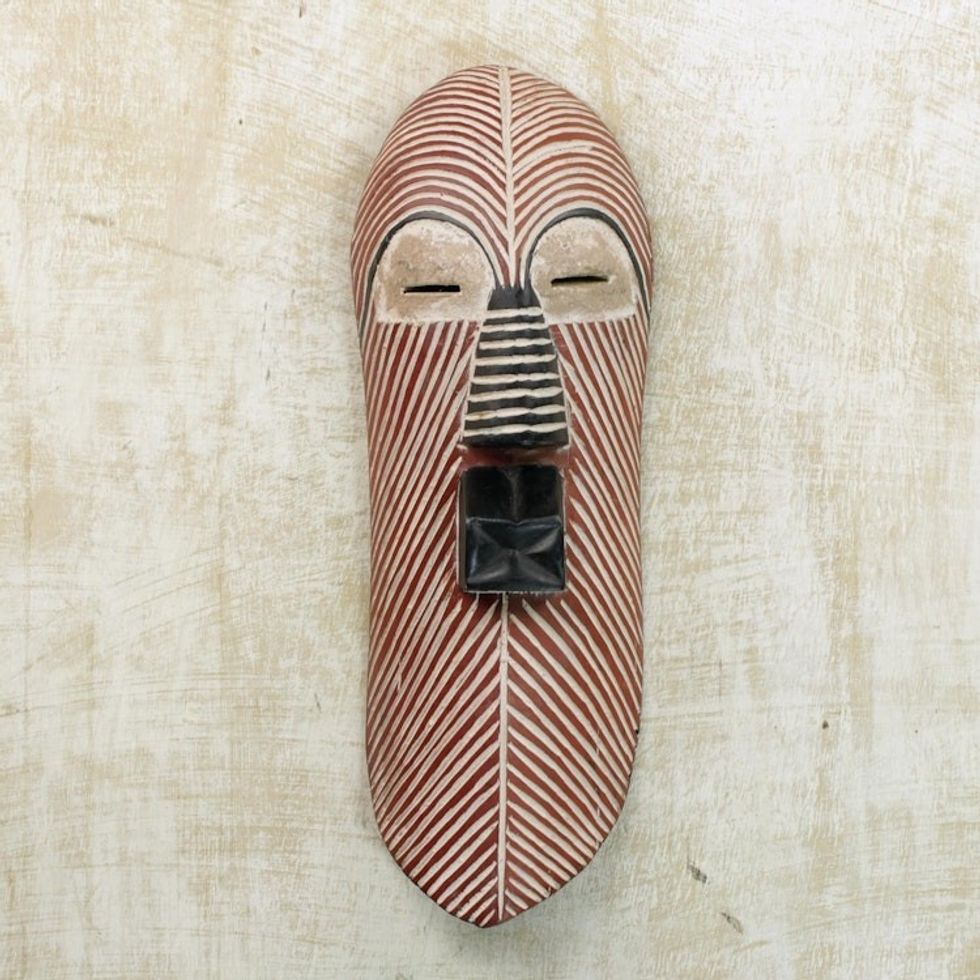 Hand Made Congolese Wood Mask 'Songe Marriage'