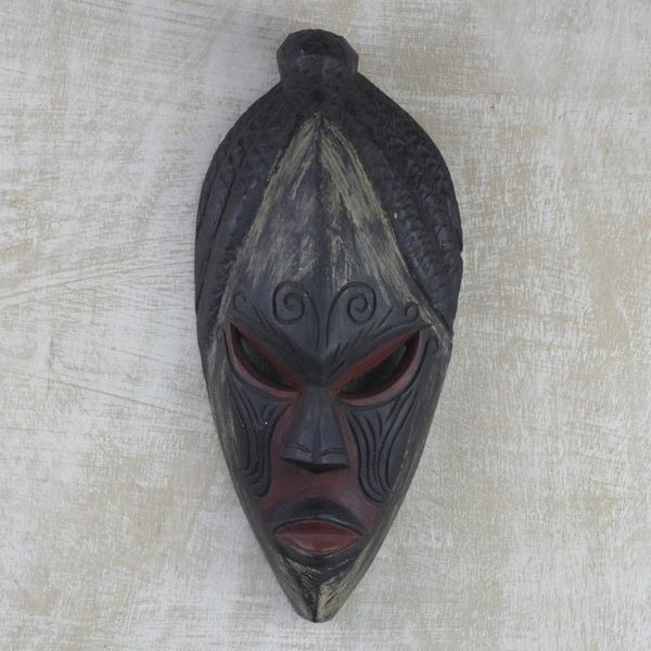 Alternate image for Unique African Wood Mask Akan Muse