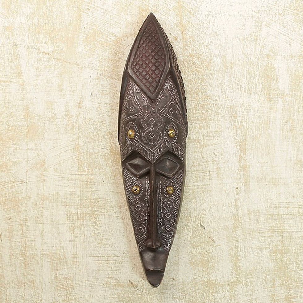 Hand Crafted African Wood Mask 'Bunkrugu Virgin Girl'