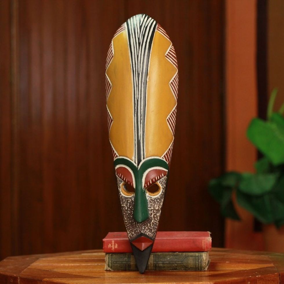 Handcrafted African Wood Mask 'Messenger of Peace'