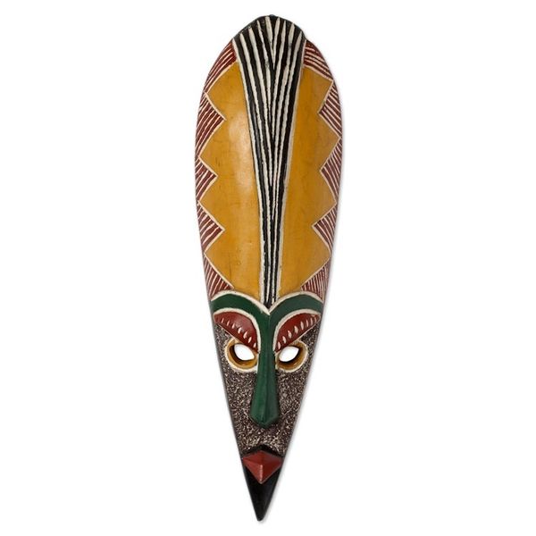 Alternate image for Handcrafted African Wood Mask Messenger of Peace