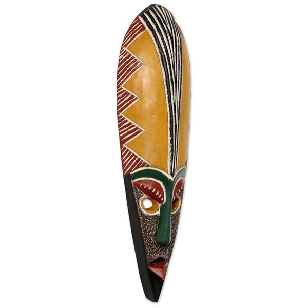 Alternate image for Handcrafted African Wood Mask Messenger of Peace