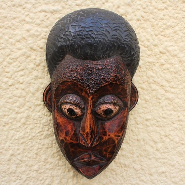 Alternate image for Hand Carved African Wood Mask You Are Loved