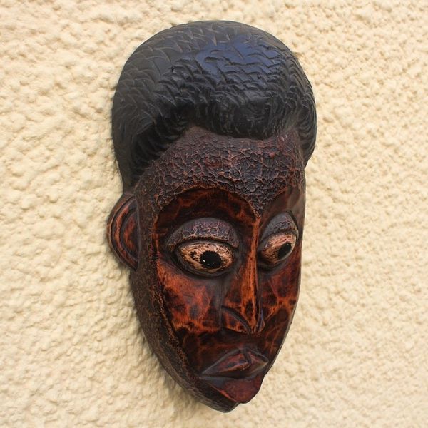 Alternate image for Hand Carved African Wood Mask You Are Loved