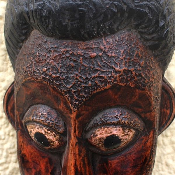 Alternate image for Hand Carved African Wood Mask You Are Loved