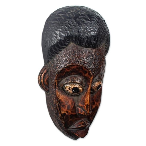 Alternate image for Hand Carved African Wood Mask You Are Loved