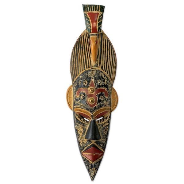 Alternate image for Ghanaian Handcrafted African Mask Bird Design Flying Bird