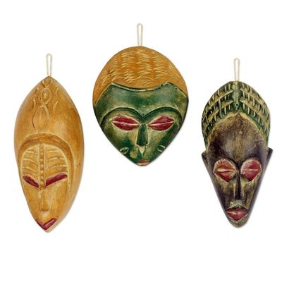 Alternate image for Handcrafted Wood Christmas Ornaments Set of 3 Priests