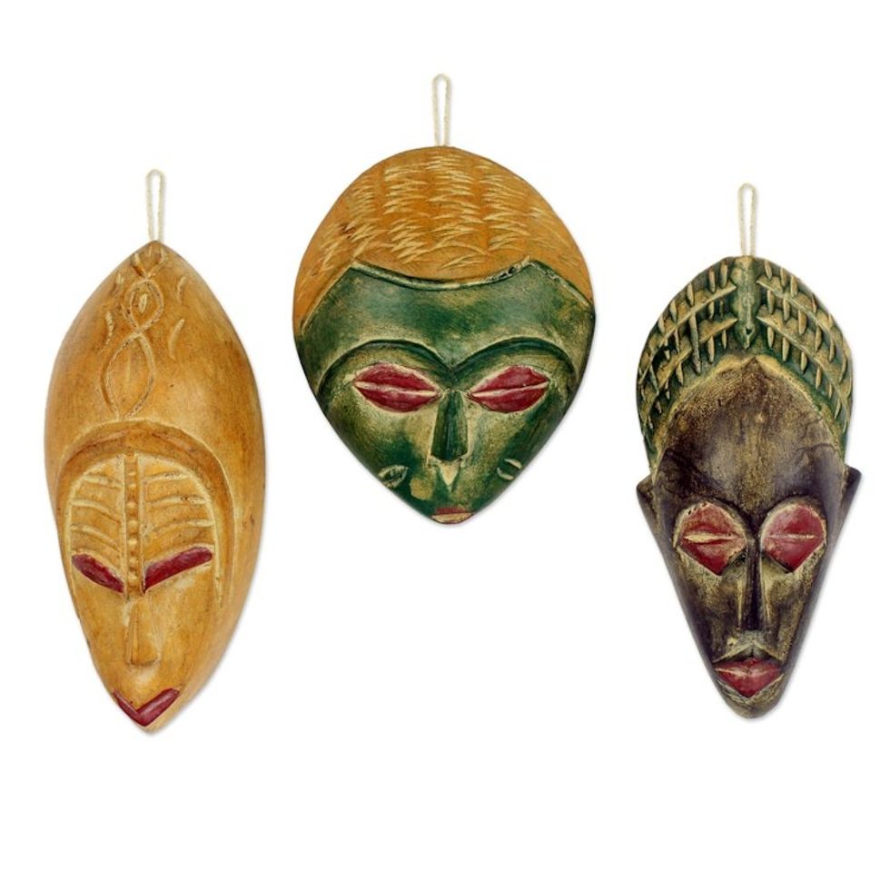 Handcrafted Wood Christmas Ornaments Set of 3 'Priests'