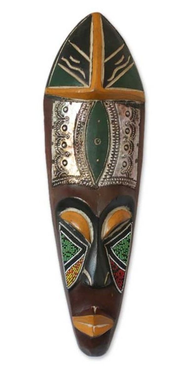 Alternate image for Handcrafted African Ghanaian Wood Mask Fortunes