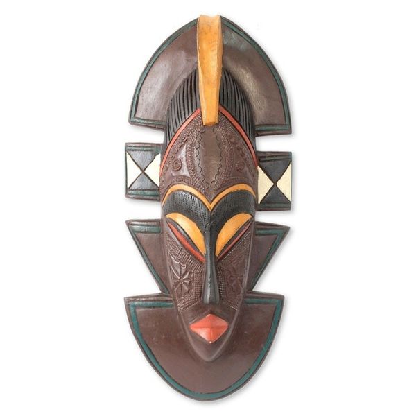 Alternate image for Original African Wood Mask Carved by Hand Kekewa