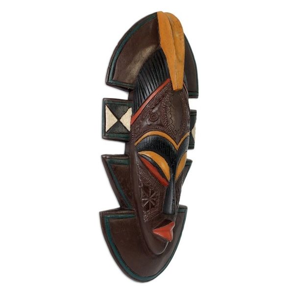 Alternate image for Original African Wood Mask Carved by Hand Kekewa