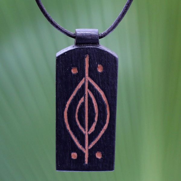 Alternate image for Handmade African Wood Pendant Necklace Kasapa