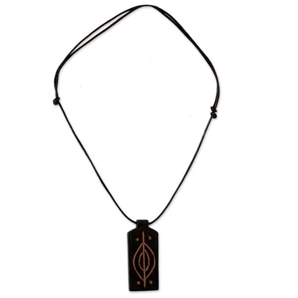 Alternate image for Handmade African Wood Pendant Necklace Kasapa