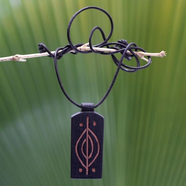 Alternate image for Handmade African Wood Pendant Necklace Kasapa