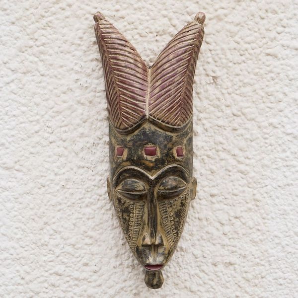 Alternate image for Hand Carved Wood Mask Bravery