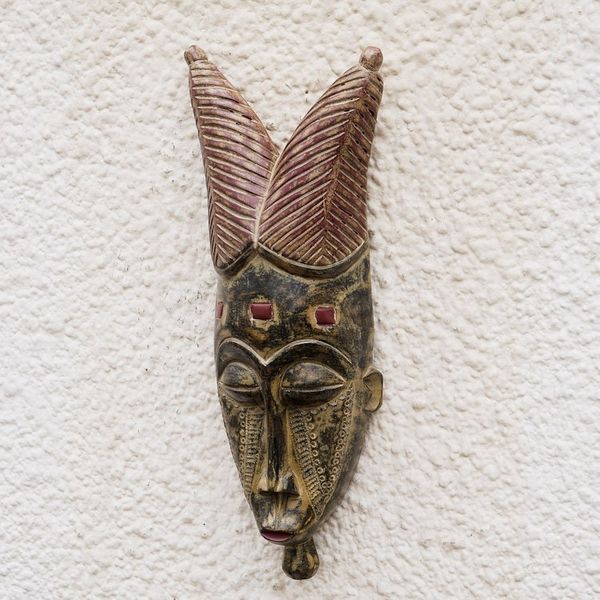 Alternate image for Hand Carved Wood Mask Bravery