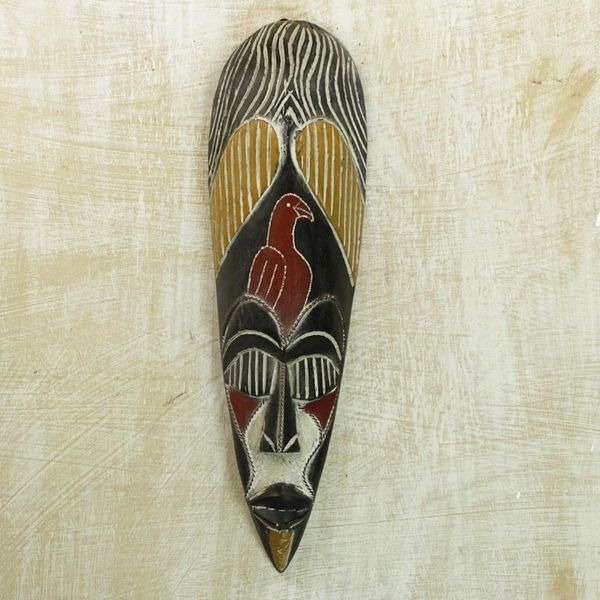 Alternate image for Handmade Wood Mask from Africa Hausa Spiritual Protector