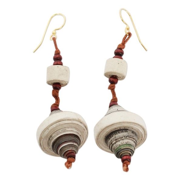 Alternate image for Recycled paper dangle earrings Continuity