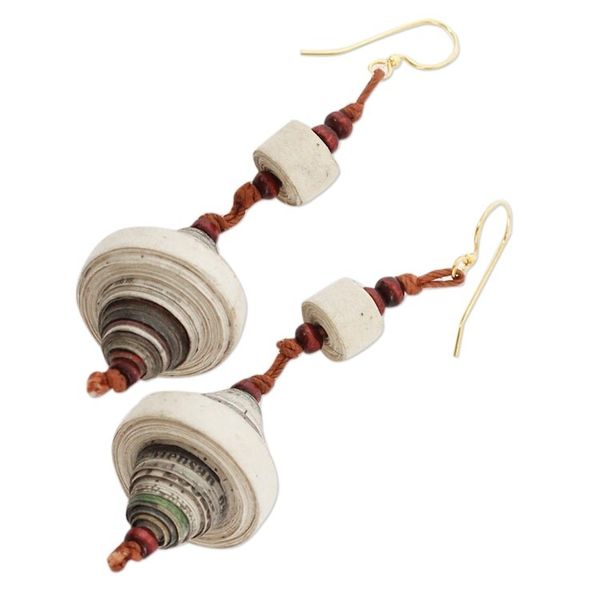 Alternate image for Recycled paper dangle earrings Continuity